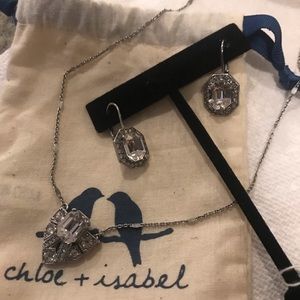 Art Deco Pendant Necklace & Earrings